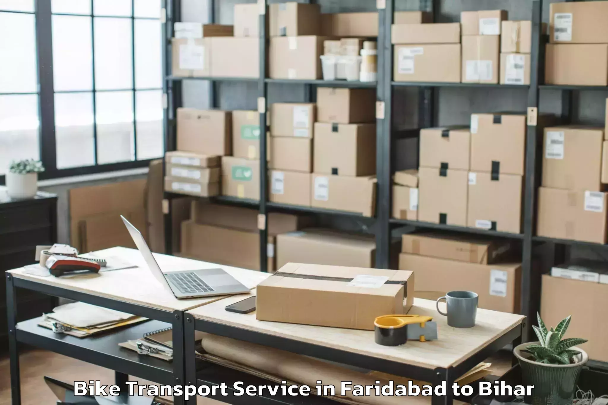 Hassle-Free Faridabad to Lauria Nandangarh Bike Transport